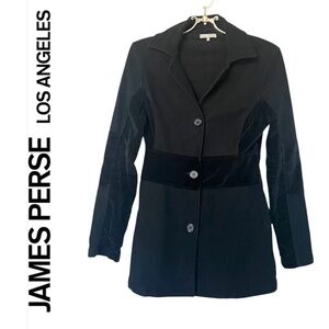 James Perse Women's Black Cotton Blazer Jacket Size 1